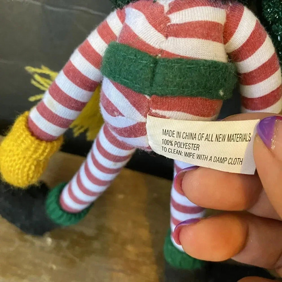 VTG Y2K 8” Reindeer Christmas Plush Holiday Decor Movable Posable Stuffed Animal - Picture 2 of 6